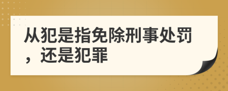 从犯是指免除刑事处罚，还是犯罪