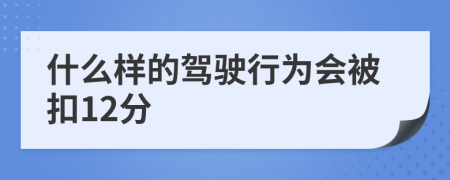 什么样的驾驶行为会被扣12分