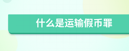 什么是运输假币罪