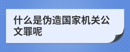 什么是伪造国家机关公文罪呢