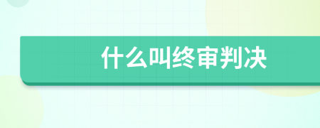 什么叫终审判决