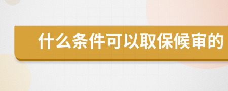 什么条件可以取保候审的