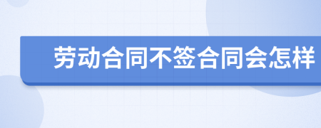 劳动合同不签合同会怎样