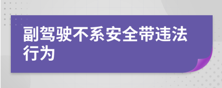 副驾驶不系安全带违法行为