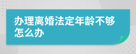 办理离婚法定年龄不够怎么办