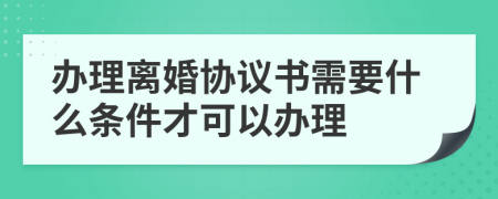 办理离婚协议书需要什么条件才可以办理