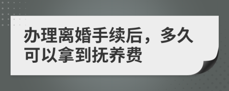 办理离婚手续后，多久可以拿到抚养费