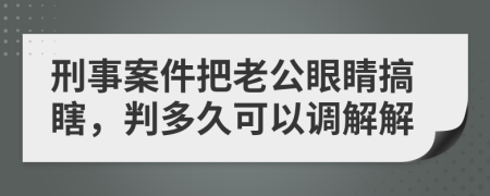 刑事案件把老公眼睛搞瞎，判多久可以调解解