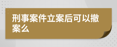 刑事案件立案后可以撤案么