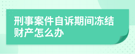 刑事案件自诉期间冻结财产怎么办