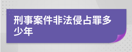 刑事案件非法侵占罪多少年