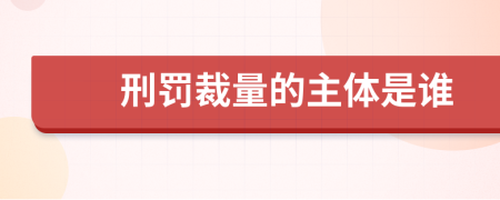 刑罚裁量的主体是谁