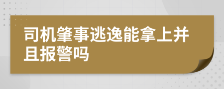 司机肇事逃逸能拿上并且报警吗