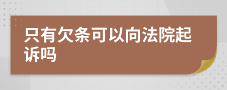 只有欠条可以向法院起诉吗