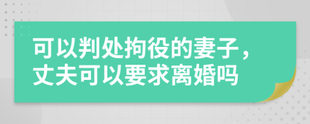 可以判处拘役的妻子，丈夫可以要求离婚吗