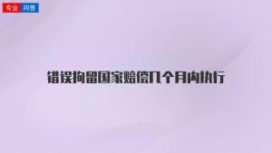 错误拘留国家赔偿几个月内执行