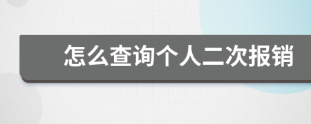 怎么查询个人二次报销