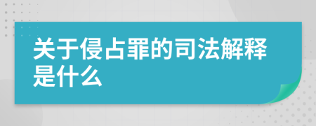 关于侵占罪的司法解释是什么