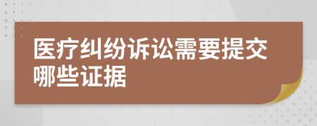 医疗纠纷诉讼需要提交哪些证据