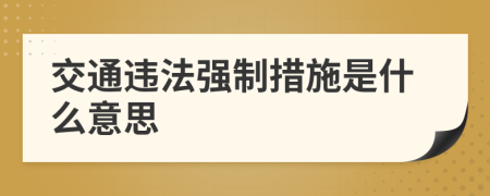 交通违法强制措施是什么意思