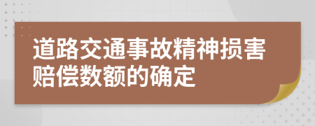 道路交通事故精神损害赔偿数额的确定