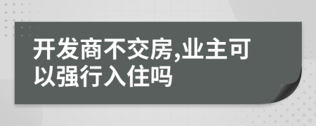 开发商不交房,业主可以强行入住吗