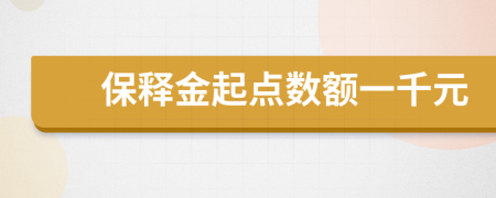 保释金起点数额一千元