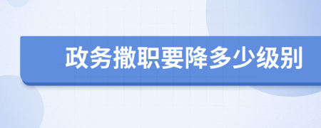 政务撒职要降多少级别