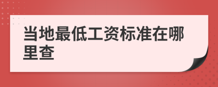 当地最低工资标准在哪里查