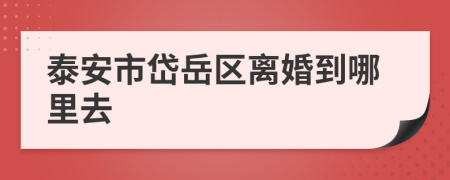 泰安市岱岳区离婚到哪里去