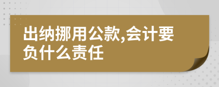 出纳挪用公款,会计要负什么责任