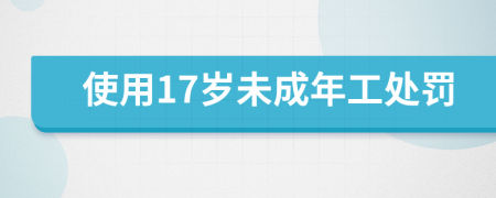 使用17岁未成年工处罚