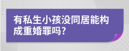 有私生小孩没同居能构成重婚罪吗?
