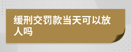 缓刑交罚款当天可以放人吗