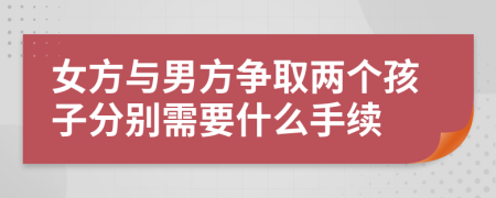 女方与男方争取两个孩子分别需要什么手续