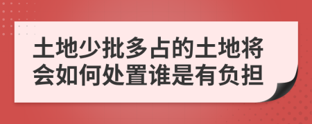 土地少批多占的土地将会如何处置谁是有负担