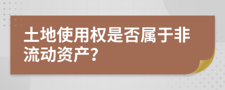 土地使用权是否属于非流动资产？