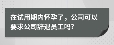 在试用期内怀孕了，公司可以要求公司辞退员工吗？