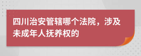 四川治安管辖哪个法院，涉及未成年人抚养权的