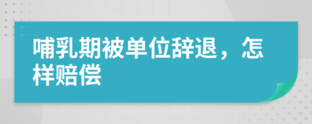 哺乳期被单位辞退，怎样赔偿