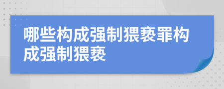 哪些构成强制猥亵罪构成强制猥亵
