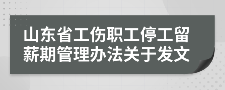 山东省工伤职工停工留薪期管理办法关于发文