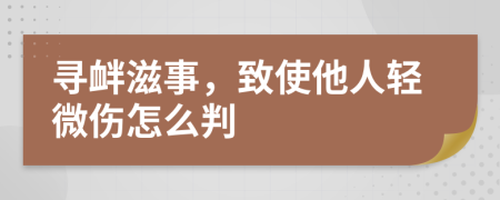 寻衅滋事，致使他人轻微伤怎么判