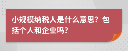 小规模纳税人是什么意思？包括个人和企业吗？