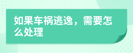 如果车祸逃逸，需要怎么处理