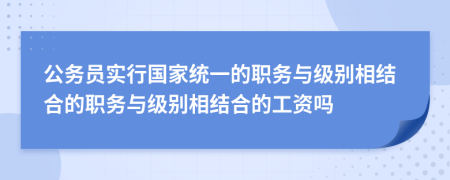 公务员实行国家统一的职务与级别相结合的职务与级别相结合的工资吗