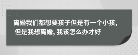 离婚我们都想要孩子但是有一个小孩, 但是我想离婚, 我该怎么办才好