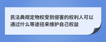 民法典规定物权受到侵害的权利人可以通过什么等途径来维护自己权益