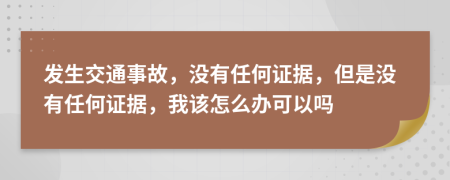 发生交通事故，没有任何证据，但是没有任何证据，我该怎么办可以吗