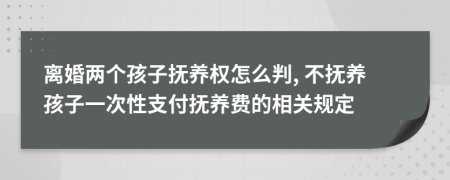 离婚两个孩子抚养权怎么判, 不抚养孩子一次性支付抚养费的相关规定